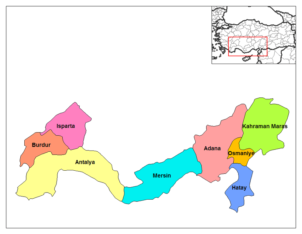 Akdeniz Bölgesi Haritası
