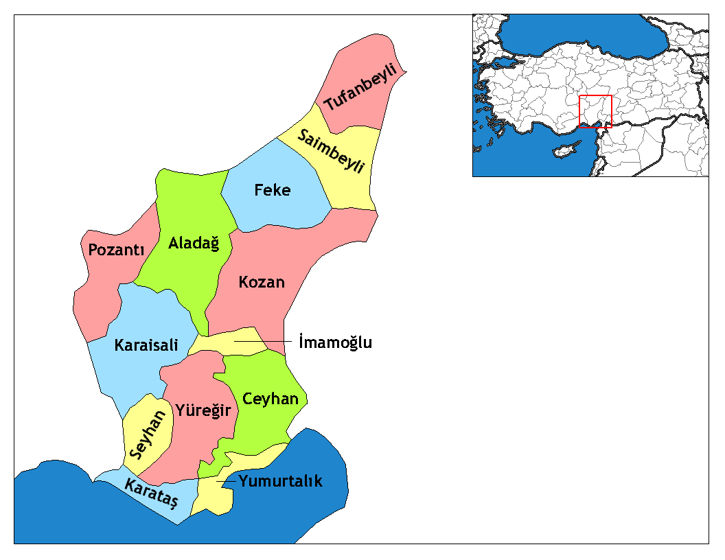 Adana İlçeleri Haritası