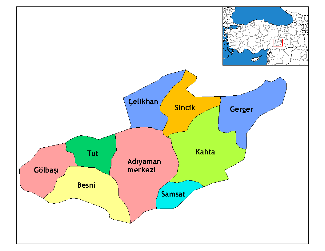 Adıyaman İlçeleri Haritası