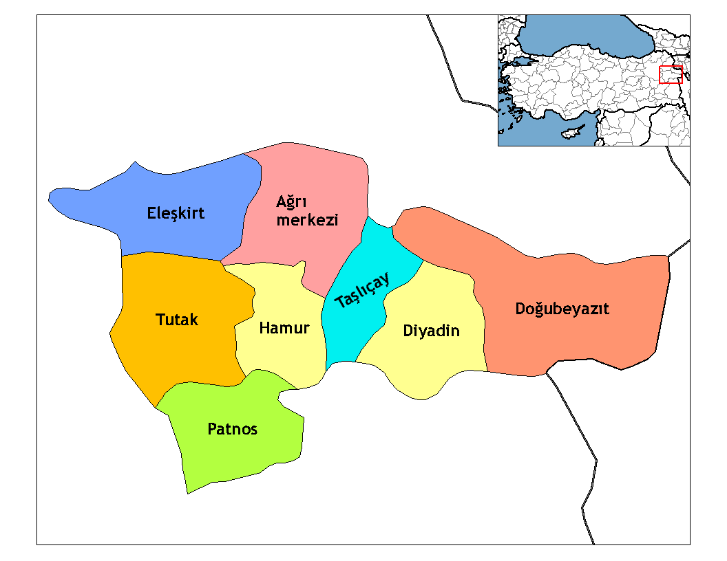 Ağrı İlçeleri Haritası