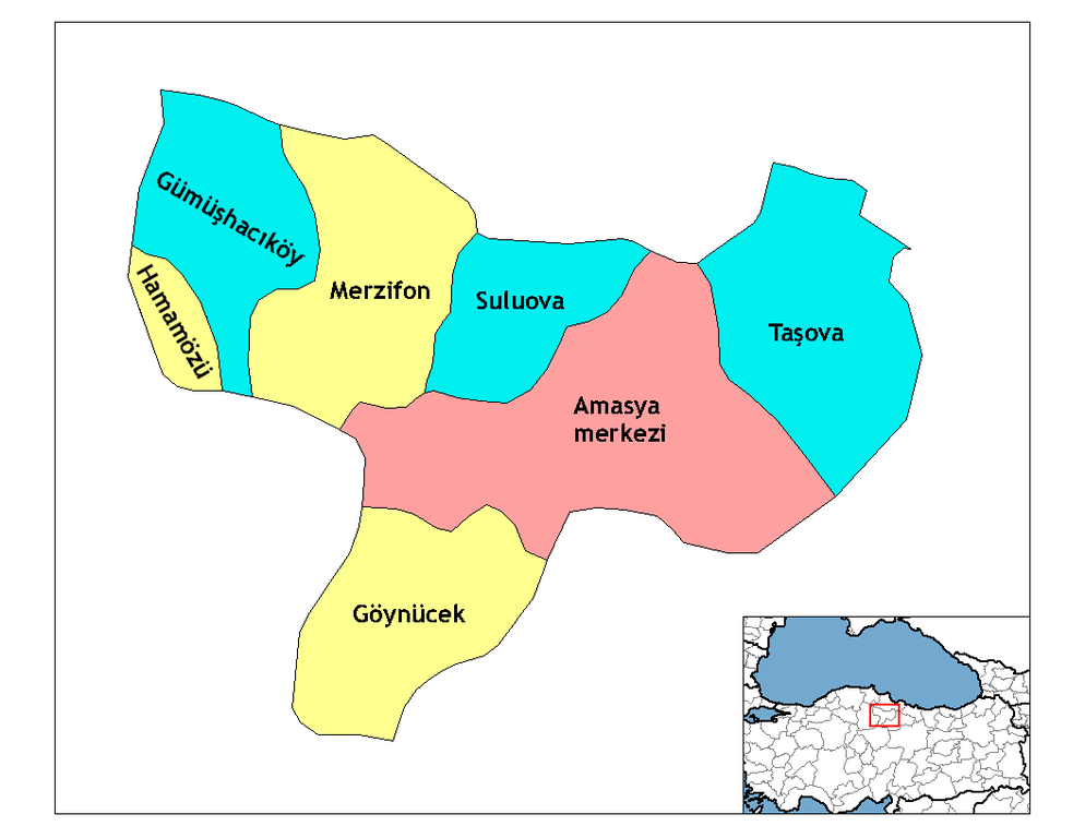 Amasya İlçeleri Haritası