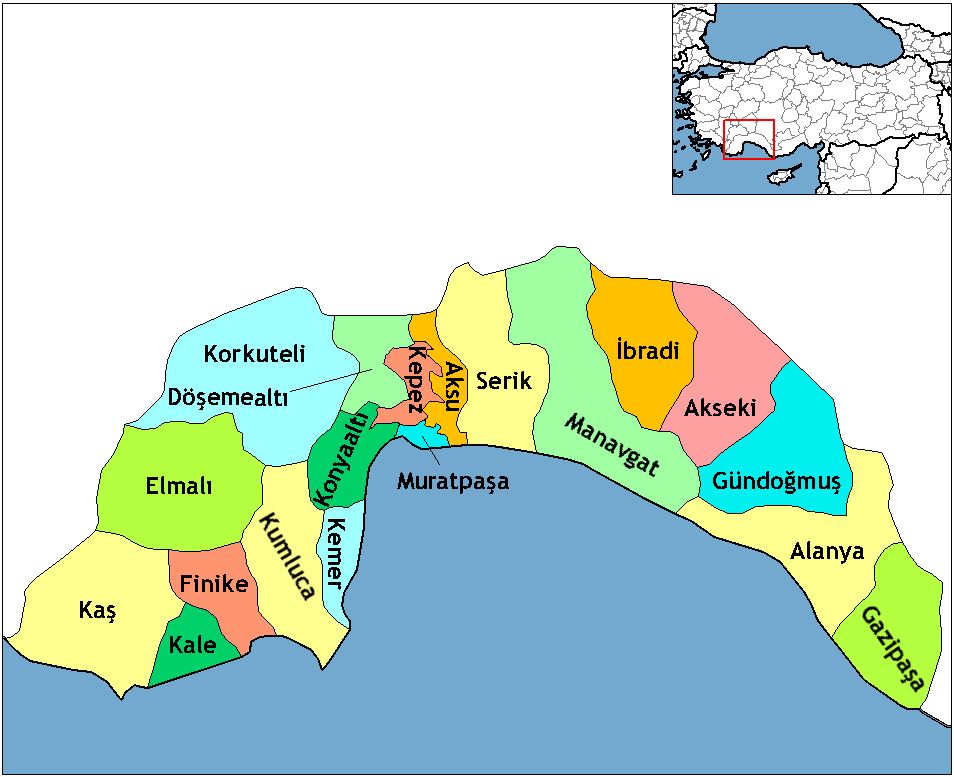 Antalya İlçeleri Haritası