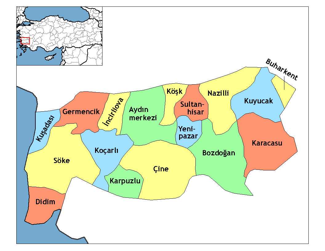 Aydın İlçeleri Haritası