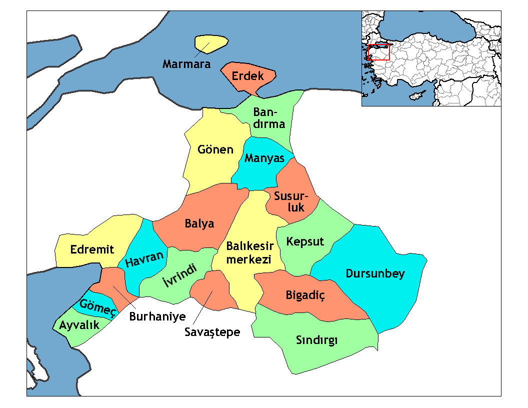 Balıkesir İlçeleri Haritası