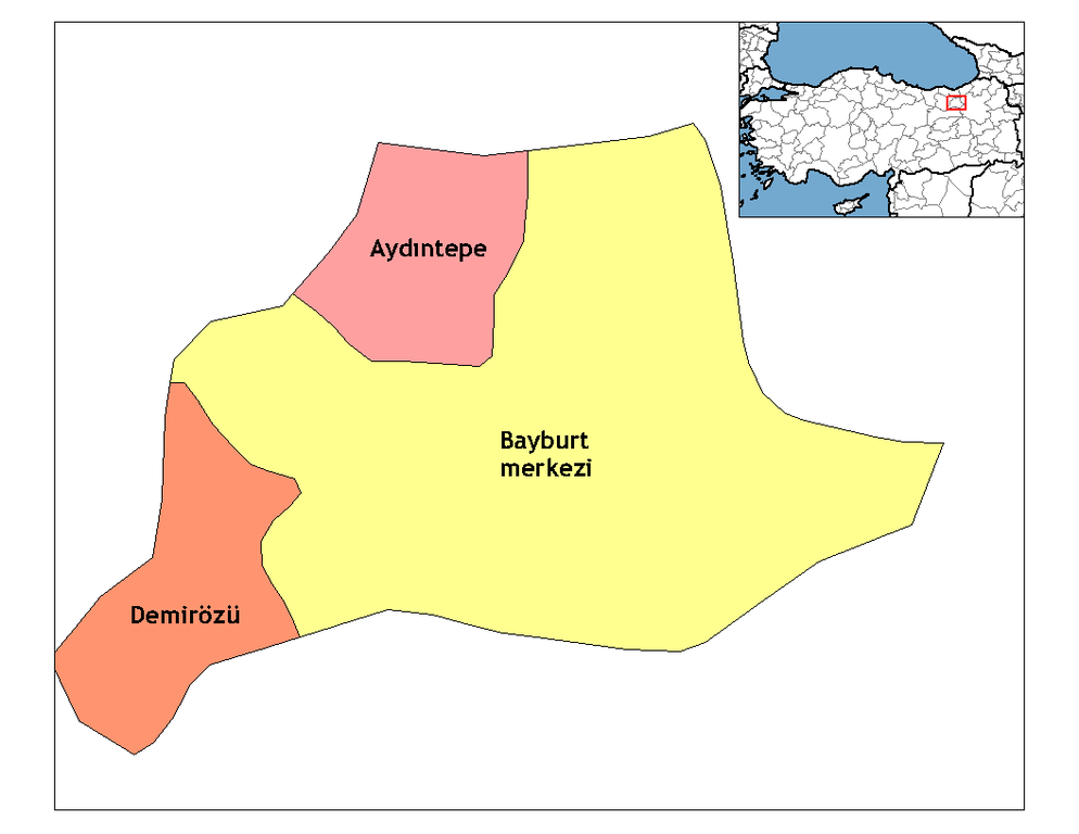 Bayburt İlçeleri Haritası