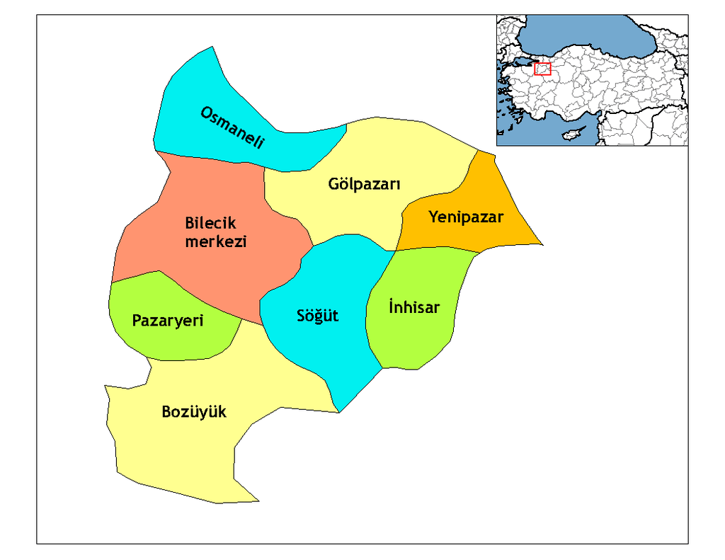 Bilecik İlçeleri Haritası