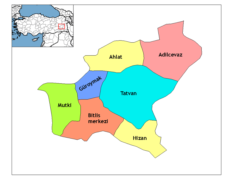 Bitlis İlçeleri Haritası