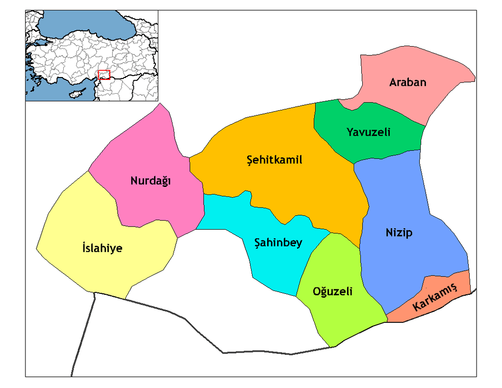 Gaziantep İlçeleri Haritası