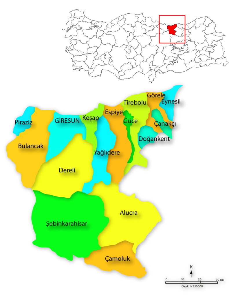 Giresun İlçeleri Haritası