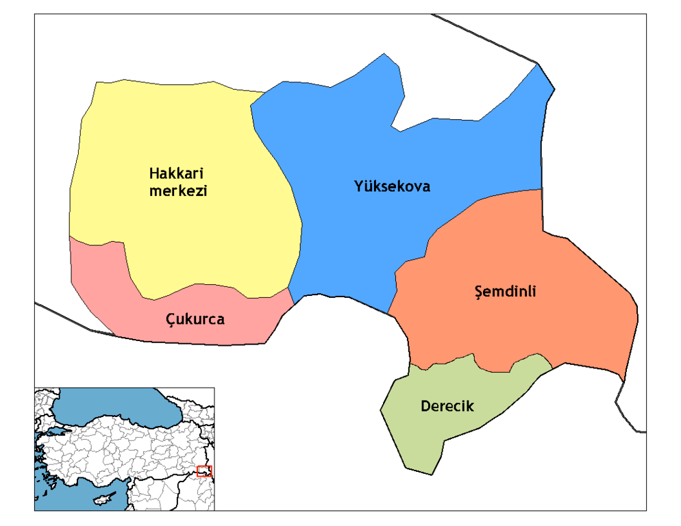 Hakkari İlçeleri Haritası