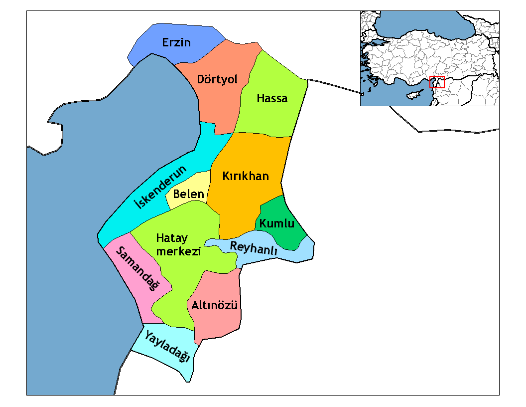 Hatay İlçeleri Haritası