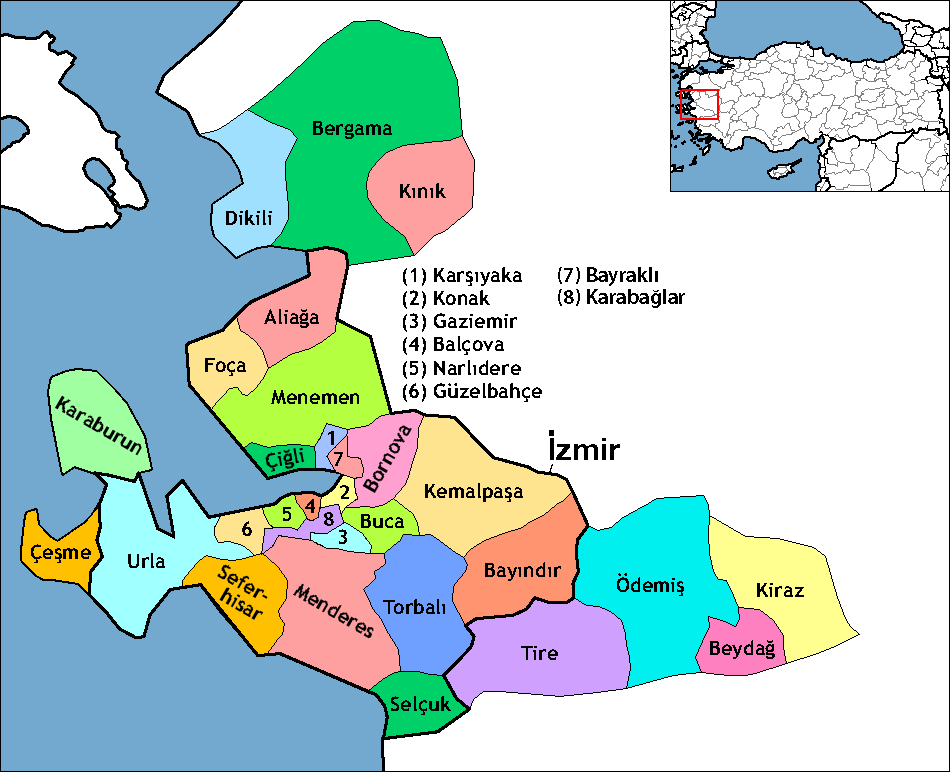 İzmir İlçeleri Haritası