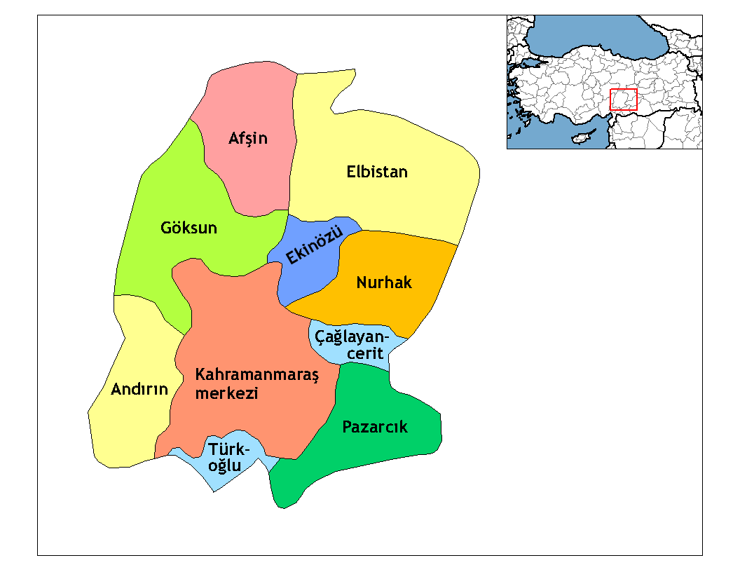 Kahramanmaraş İlçeleri Haritası