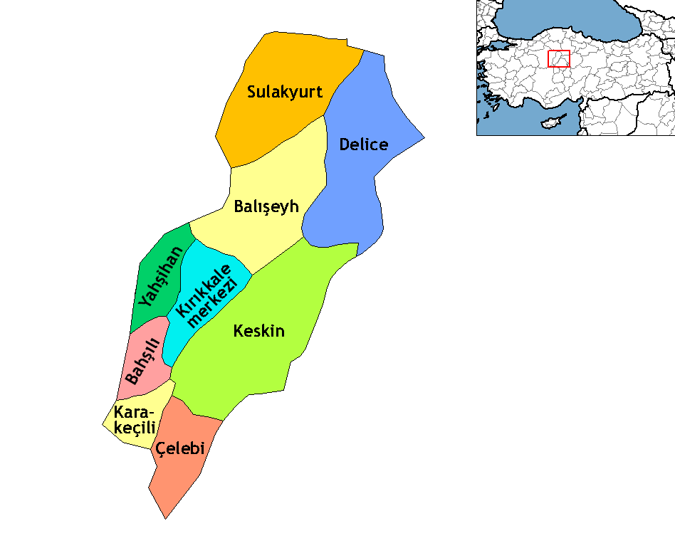 Kırıkkale İlçeleri Haritası