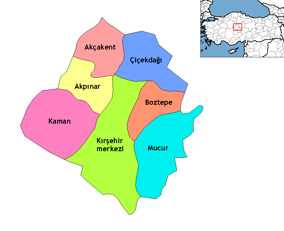 Kırşehir İlçeleri Haritası