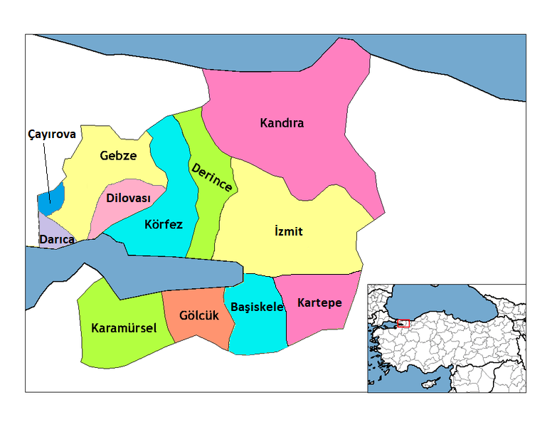 Kocaeli İlçeleri Haritası
