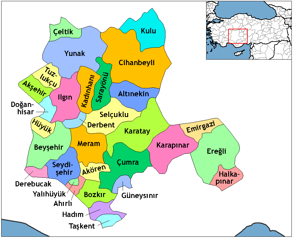 Konya İlçeleri Haritası