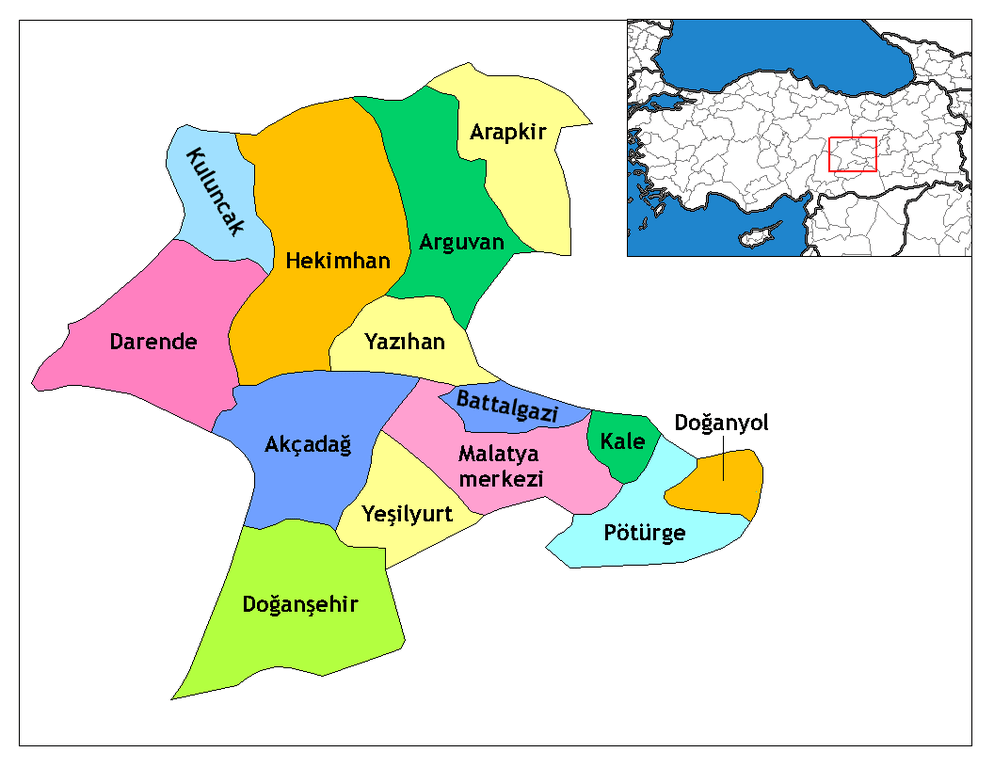 Malatya İlçeleri Haritası