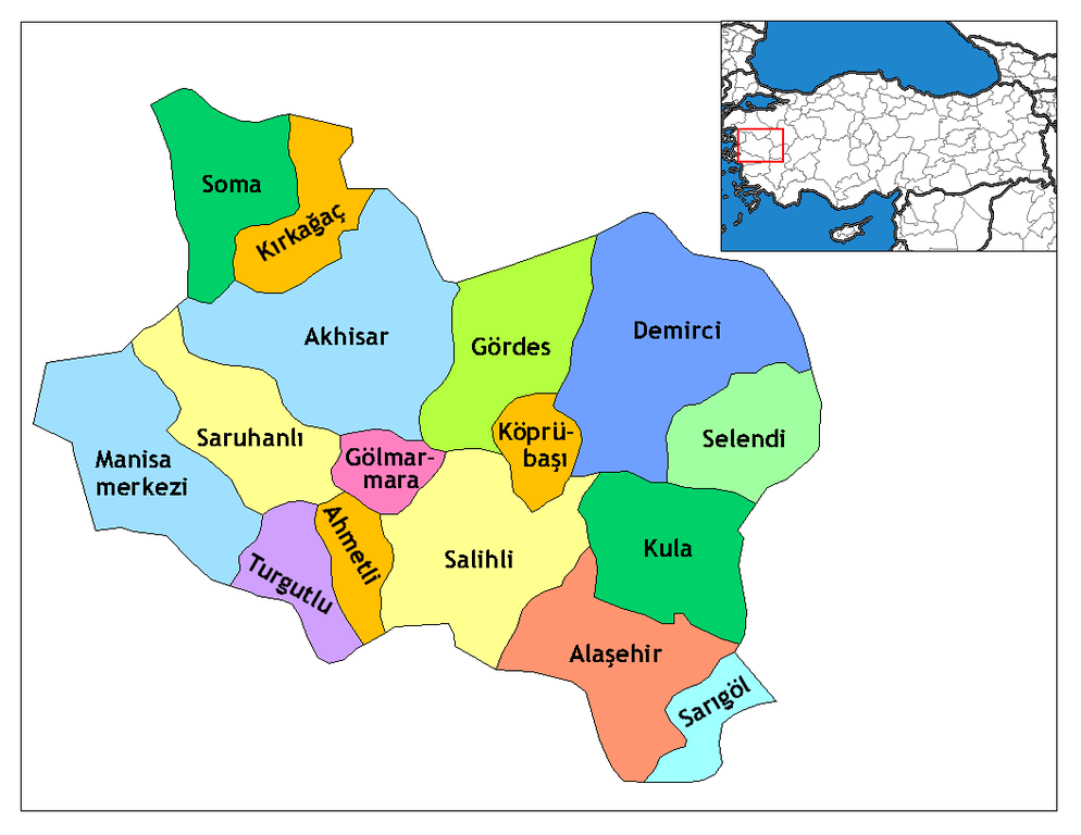 Manisa İlçeleri Haritası