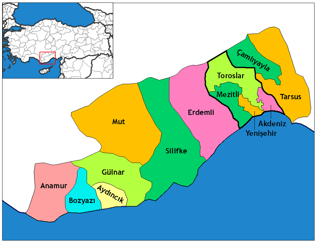 Mersin İlçeleri Haritası