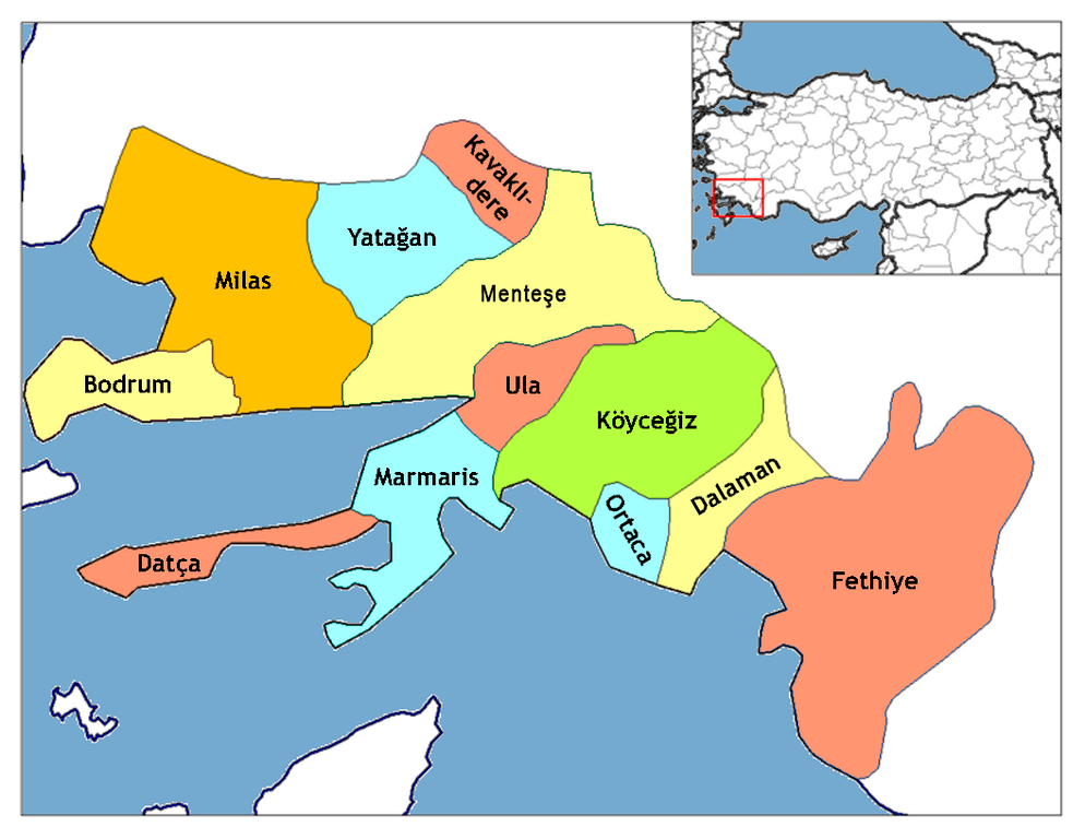 Muğla İlçeleri Haritası