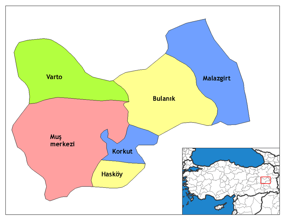 Muş İlçeleri Haritası