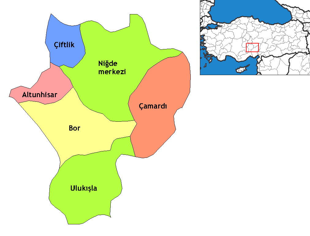 Niğde İlçeleri Haritası