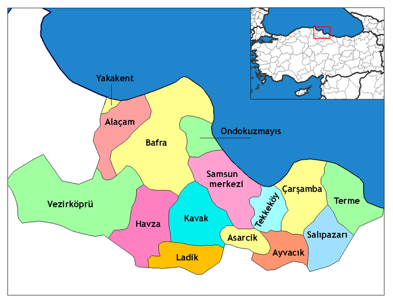 Samsun İlçeleri Haritası