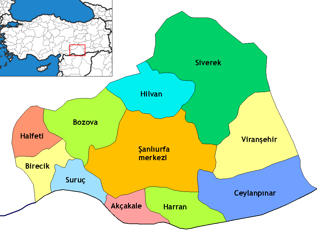 Şanlıurfa İlçeleri Haritası