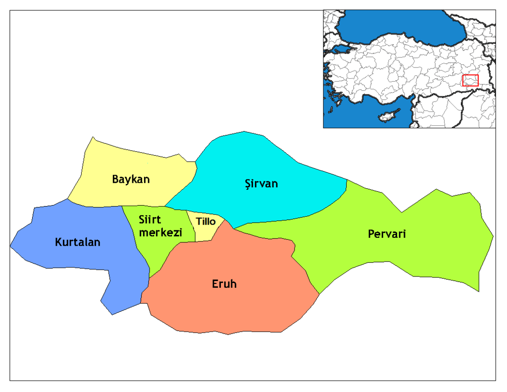 Siirt İlçeleri Haritası