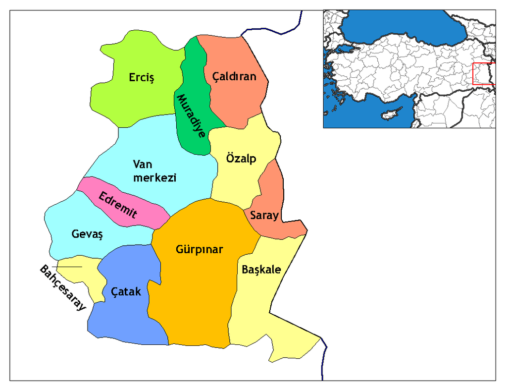 Van İlçeleri Haritası