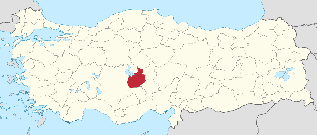 Aksaray'ın Türkiye haritası üzerindeki konumu