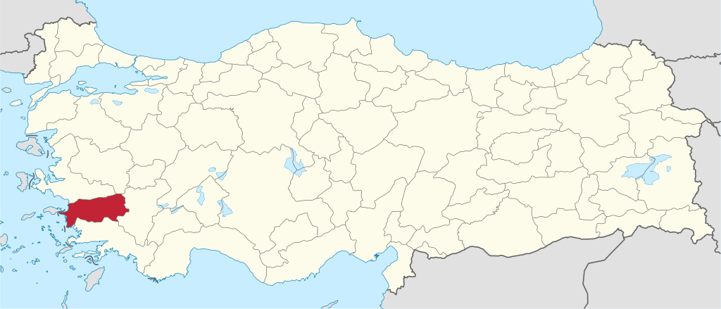 Aydın'ın Türkiye haritası üzerindeki konumu
