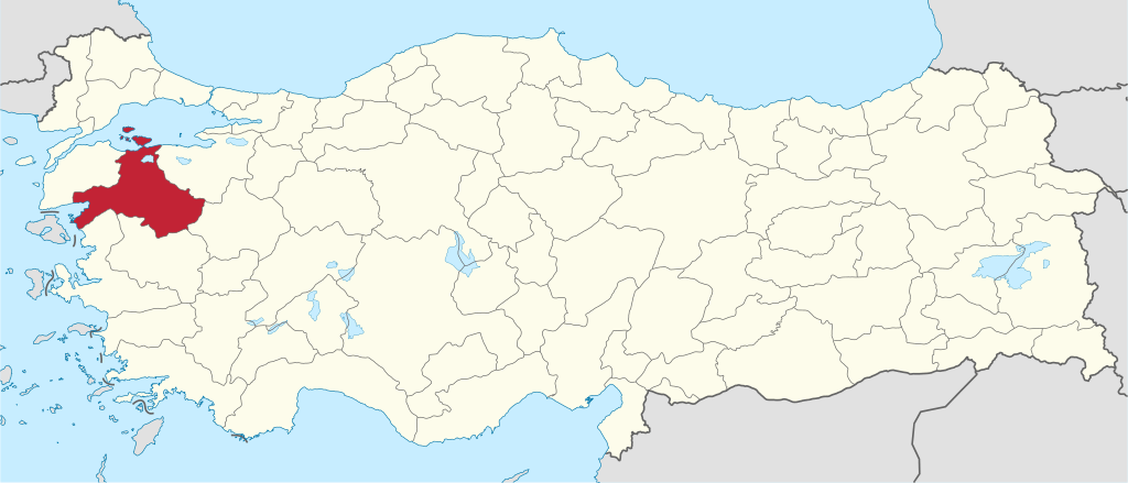 Balıkesir'in Türkiye haritası üzerindeki konumu