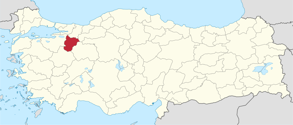 Bilecik'in Türkiye haritası üzerindeki konumu
