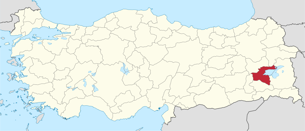 Bitlis'in Türkiye haritası üzerindeki konumu