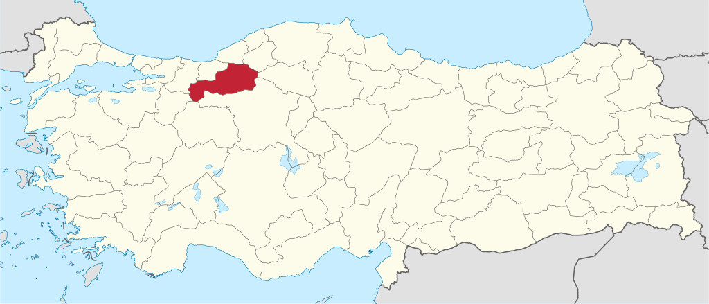Bolu'ın Türkiye haritası üzerindeki konumu