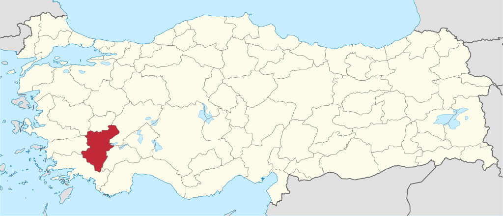 Denizli'in Türkiye haritası üzerindeki konumu