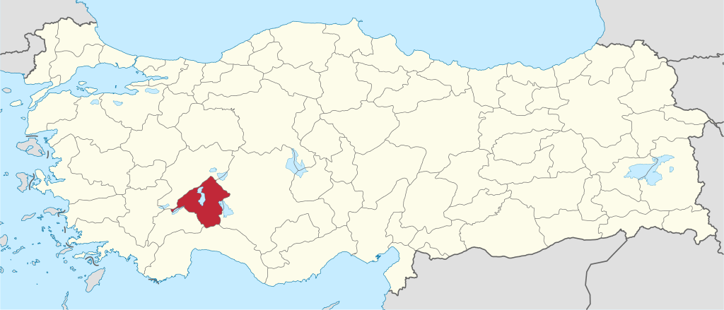 Isparta'nın Türkiye haritası üzerindeki konumu