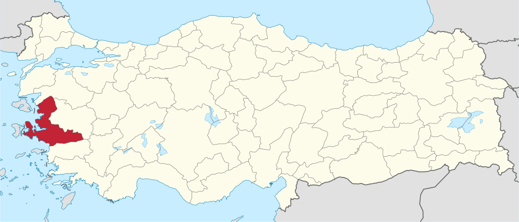 İzmir'in Türkiye haritası üzerindeki konumu