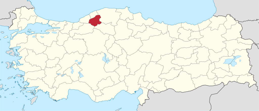 Karabük'ın Türkiye haritası üzerindeki konumu
