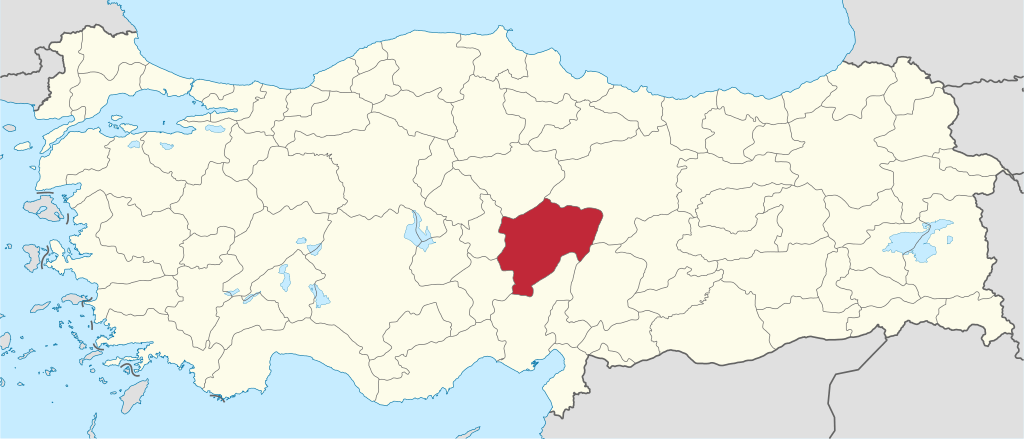 Kayseri'in Türkiye haritası üzerindeki konumu