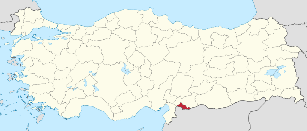 Kilis'in Türkiye haritası üzerindeki konumu