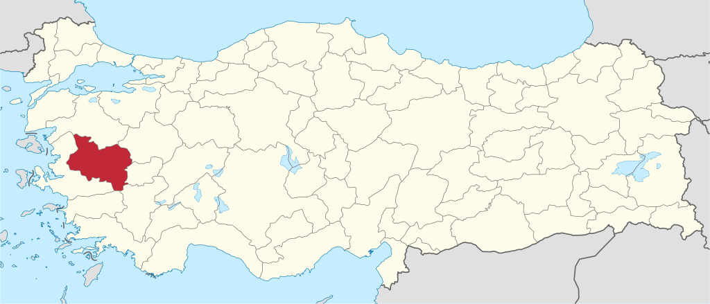 Manisa'ın Türkiye haritası üzerindeki konumu