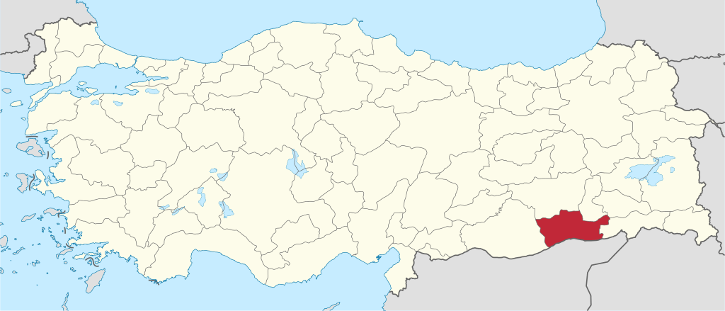 Mardin'in Türkiye haritası üzerindeki konumu