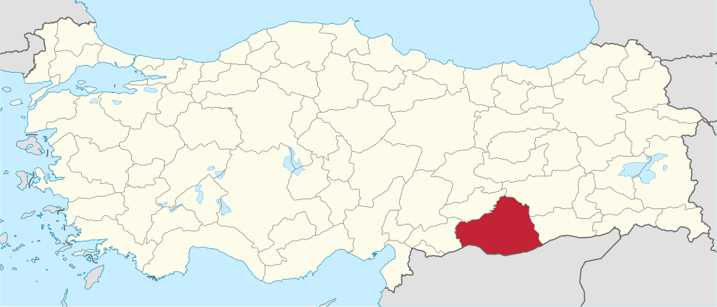 Şanlıurfa'ın Türkiye haritası üzerindeki konumu
