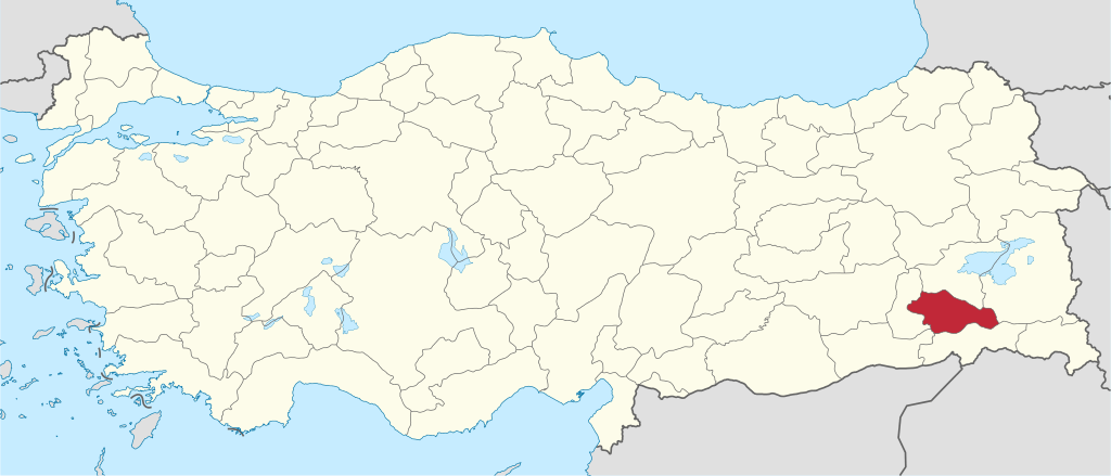 Siirt'in Türkiye haritası üzerindeki konumu