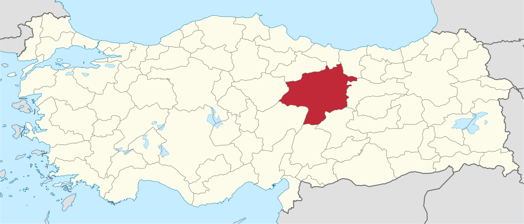 Sivas'ın Türkiye haritası üzerindeki konumu
