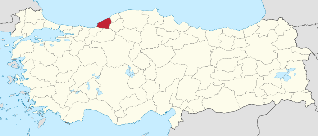 Zonguldak'ın Türkiye haritası üzerindeki konumu